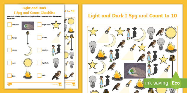 Light and Dark I Spy and Count Activity to 10 (teacher made)