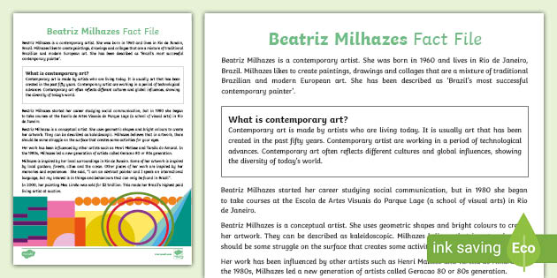 Beatriz Milhazes Fact File (Teacher-Made) - Twinkl