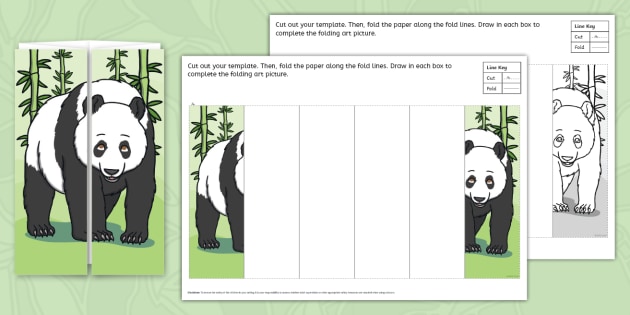 pandaページ Panda Folding Art Template