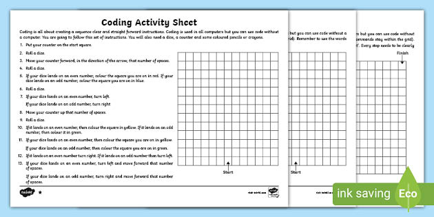 Coding Differentiated Worksheet