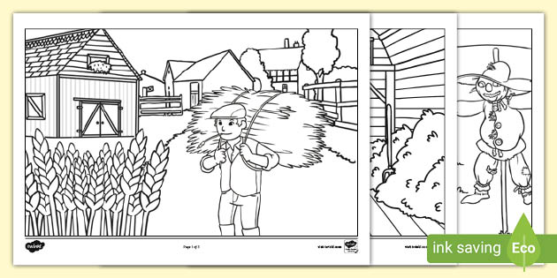 Farmyard Colouring Pages Teacher Made