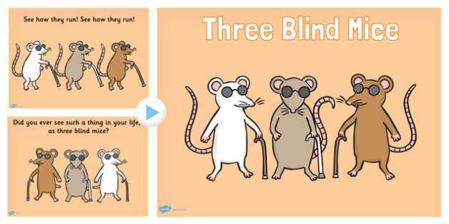 Three Blind Mice Nursery Rhyme Powerpoint Teacher Made