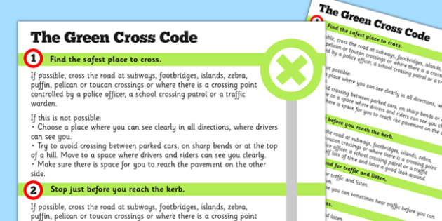 the-green-cross-code-hand-out-teacher-made