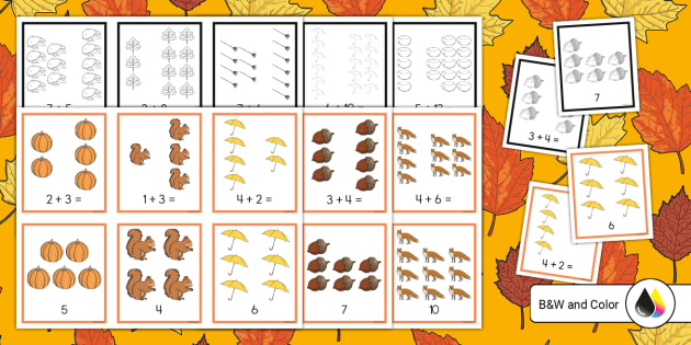 Fall Addition Worksheets First Grade