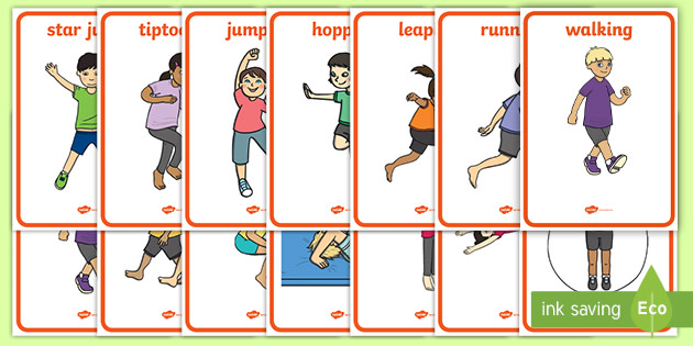 Free Action Word Flashcards For Pe Primary Resources