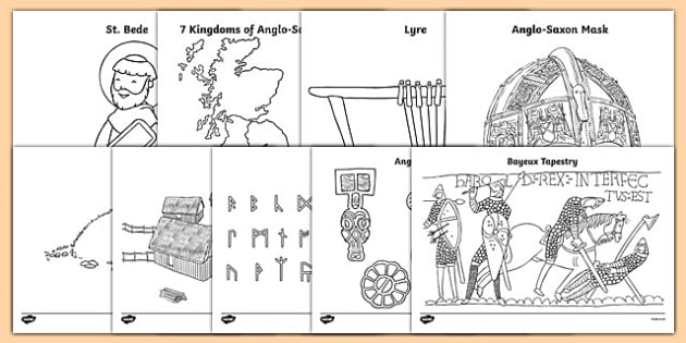 Anglo Saxons Colouring Sheets - Anglo Saxon, Saxons, Anglo-saxon, history