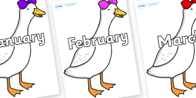of the year on ducky lucky - months of the year, months poster