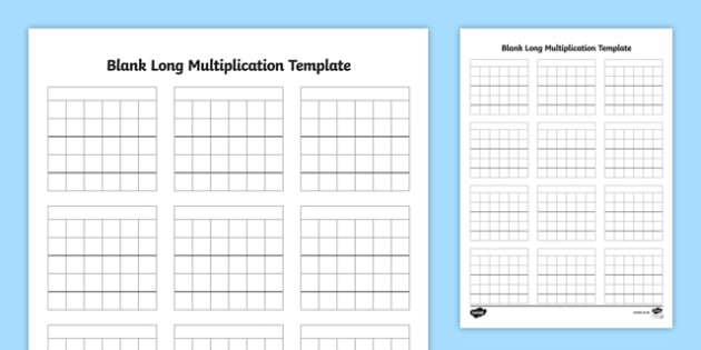 blank long multiplication template maths resource twinkl