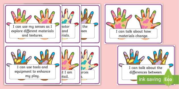 Eyfs I Can Messy Play Area Continuous Provision Prompt Cards