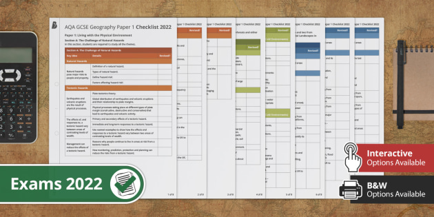 aqa-gcse-geography-paper-1-revision-checklist-2022