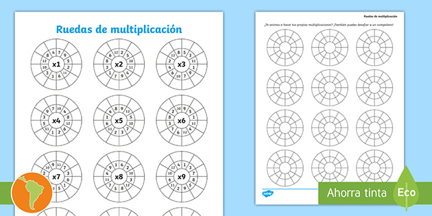 Ficha de actividad: Ruedas de multiplicación