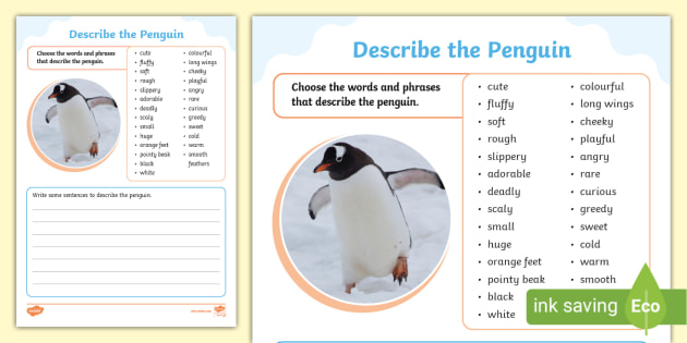 Describe the Penguin Writing,penguin,penguins (Teacher-Made)