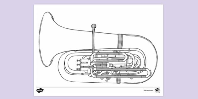 Tuba Colouring Sheet Colouring Sheets Teacher Made