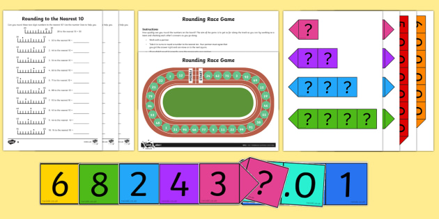 Teacher Made Math Center Learning Resource Rounding Numbers Game