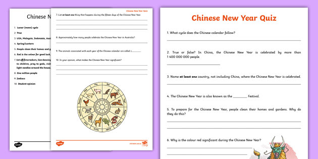 Crash Course Podcast Chinese New Year Quiz Teacher Made