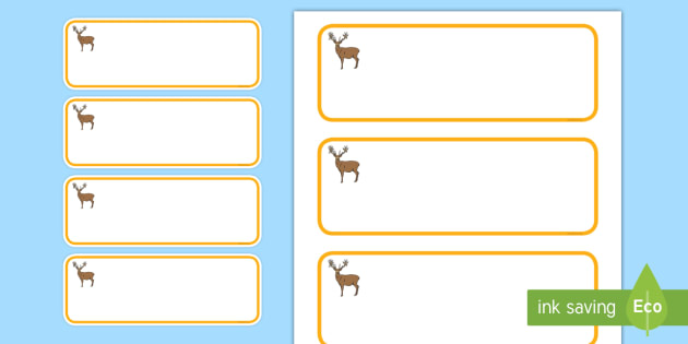 Deer Themed Editable Drawer-Peg-Name Labels (Colourful)