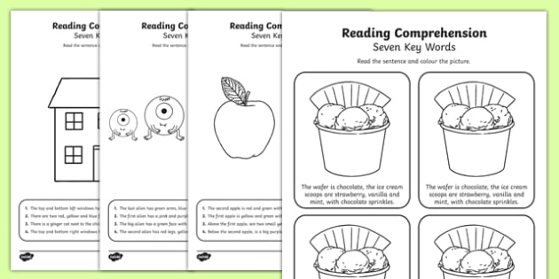 Reading Comprehension Seven Key Words Worksheet / Worksheet Pack, worksheet