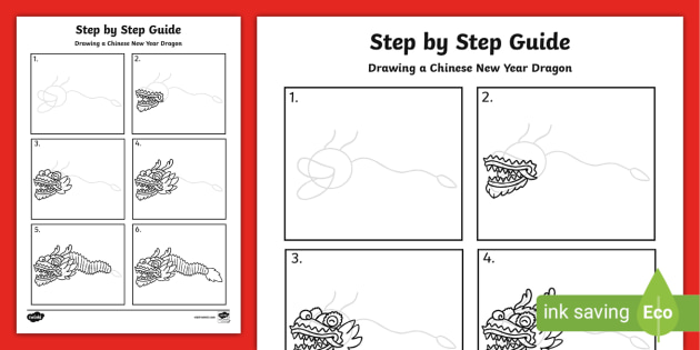 how to draw a chinese new year dragon