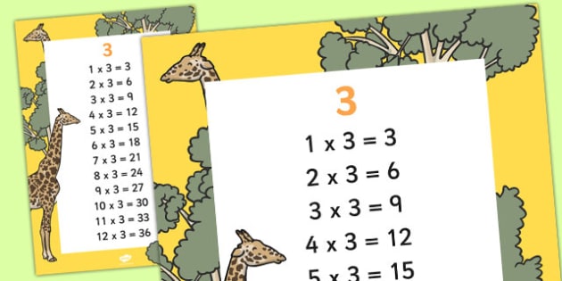 3 times table