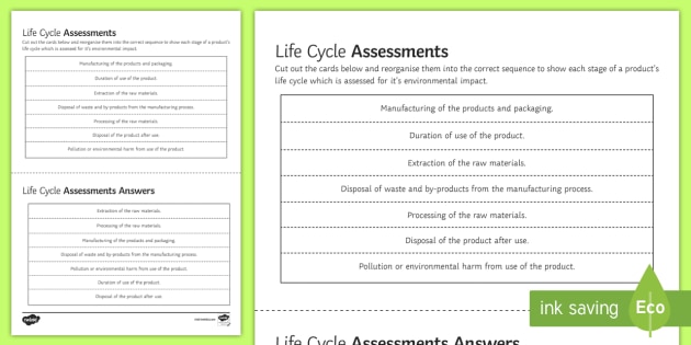 Life Cycle Assessments Sequencing Cards Teacher Made