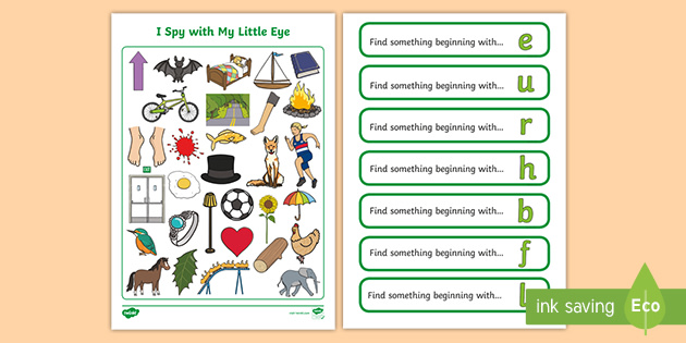 Nsw I Spy Initial Sounds Phase 2 Phonics E U R H B F L Activity