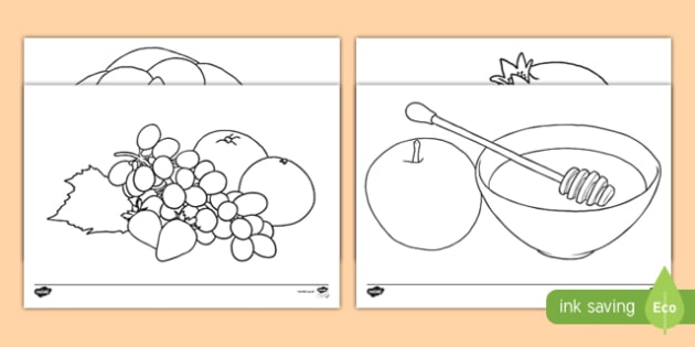 Rosh Hashanah Colouring Pages