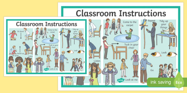 Classroom Instructions Display Poster Teacher Made