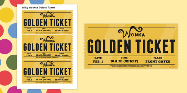 Printable Golden Ticket Charlie And The Chocolate Factory