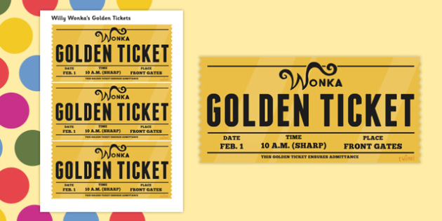 Printable Wonka Golden Ticket Template Free Printable Template