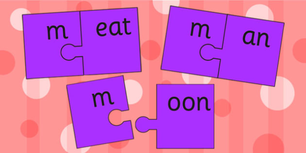 M And Vowel Production Jigsaw Cut Outs (teacher Made)