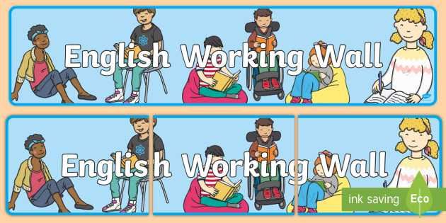 English Working Wall Display Banner Teacher Made