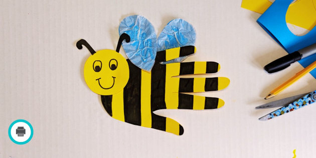 Bee Handprint Craft Minibeast Crafts (teacher made)