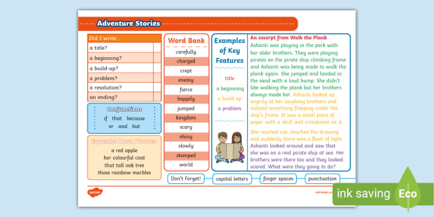 KS1 Writing: Adventure Stories Knowledge Organiser