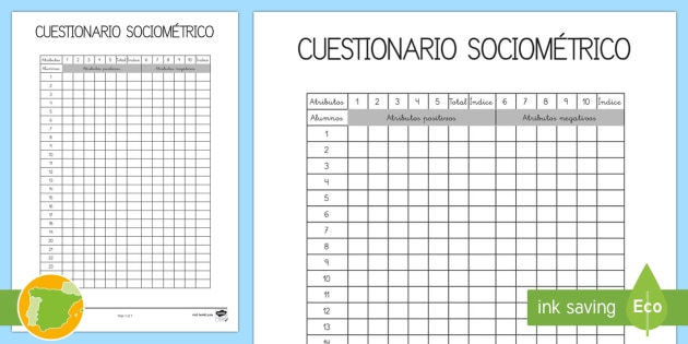 Cuestionario sociométrico para 6-7 años