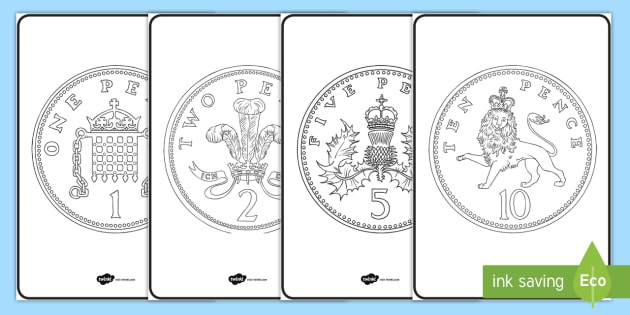 Download British (UK) Coins Colouring Sheets - british, colouring money