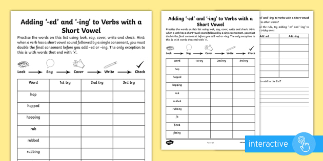 year-2-spelling-practice-adding-ing-and-ed-to-verbs-with-short-vowels