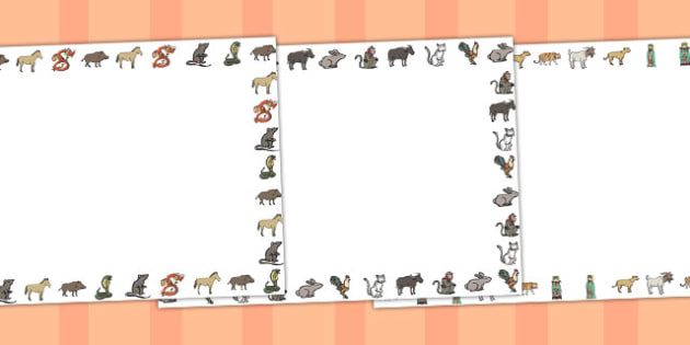 Australia Chinese New Year Landscape Page Borders