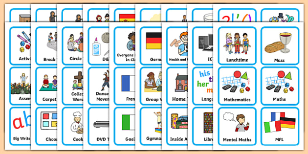 Free Printable Visual Timetable For Primary School