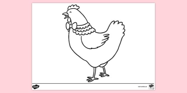 FREE! - Henny Penny Colouring Sheet | Twinkl Resources