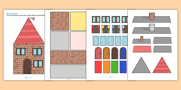 Houses and Homes Build a House Using Shapes - houses and homes