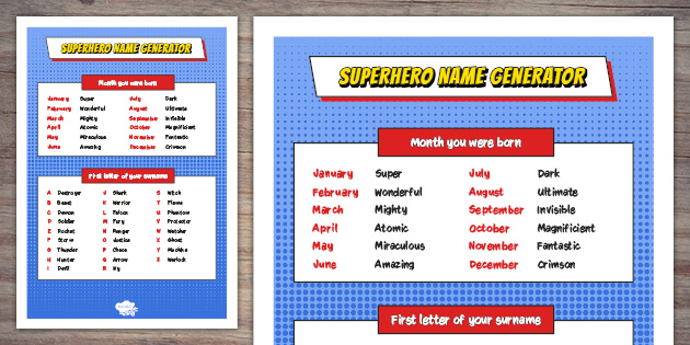 Ireland's Classic Hits on X: Here's the Superhero name generator that PJ  and Jim were talking about this morning. What's yours? #wakeuphappy   / X