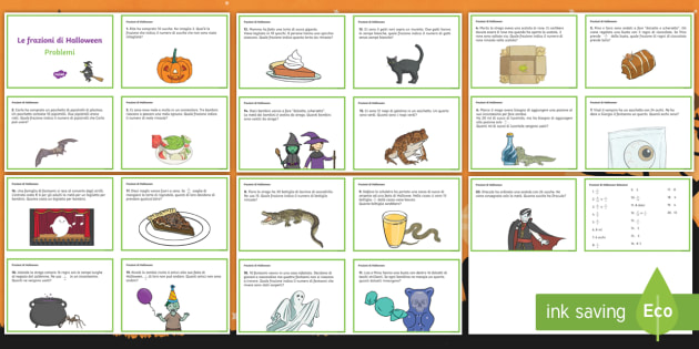 Problemi Con Frazioni Di Halloween Attivita Teacher Made