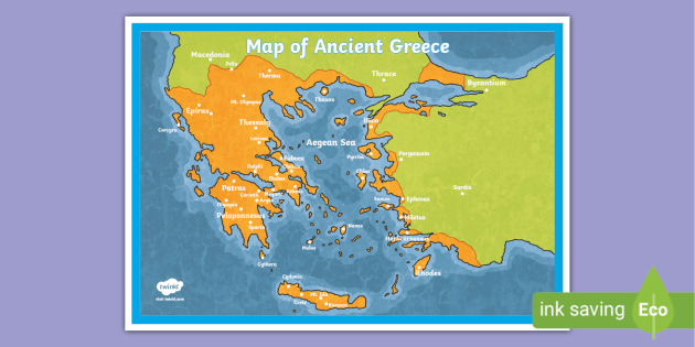 T2 H 5715 Map Of Ancient Greece Display Poster Ver 4 