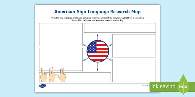 American Sign Language Asl Research Map Twinkl