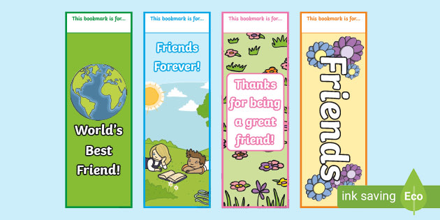 Friendship Bookmarks Printable Resources