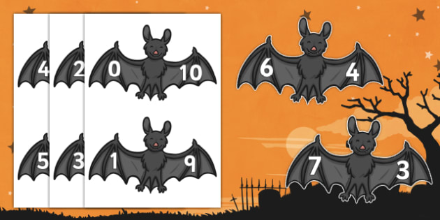 Number Bonds to 10 on Bats Display Cut-Outs