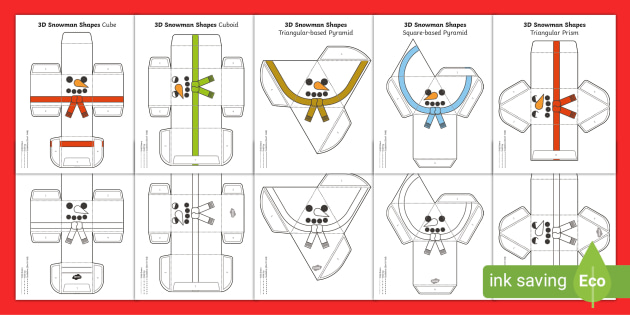 3D Paper Snowman – Super Fun Printables