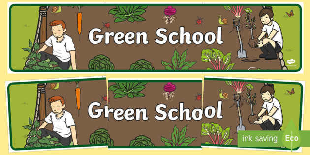 Free Green School Display Banner Teacher Made