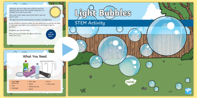 Light Bubbles STEM Activity PowerPoint - Experiment