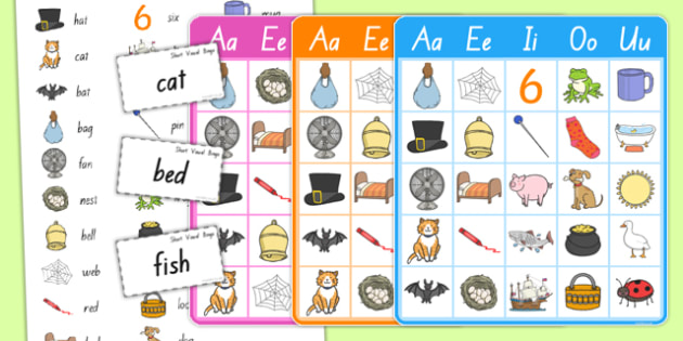 short vowel bingo teacher made